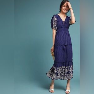 Anthropologie Misa Overture embroidered Maxi Dress M